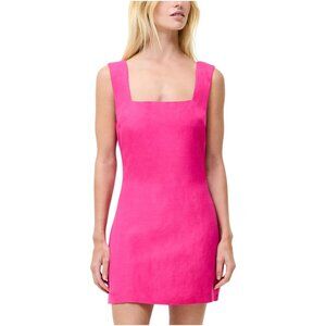 FRENCH CONNECTION Linen Blend Birdie Square Neck Mini Dress